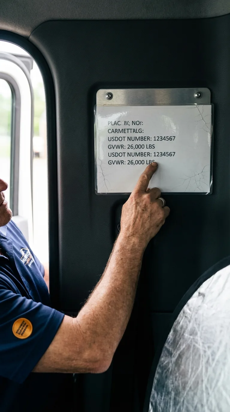 USDOT licensing placard verification in Carlstadt